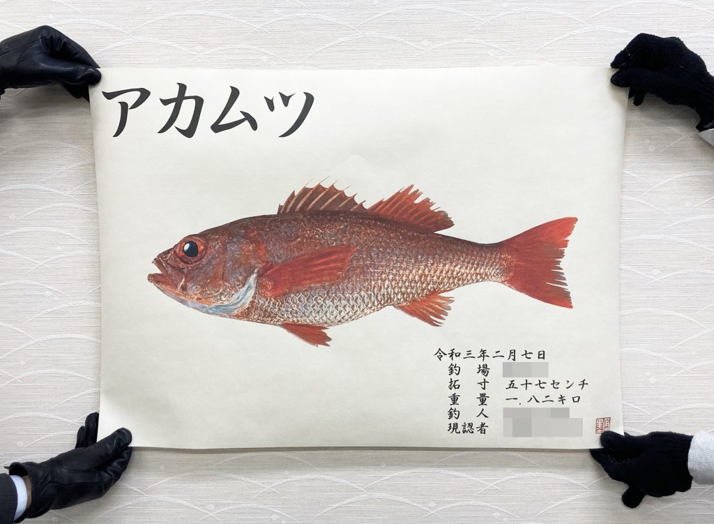 アカムツ(カラー魚拓)印刷後