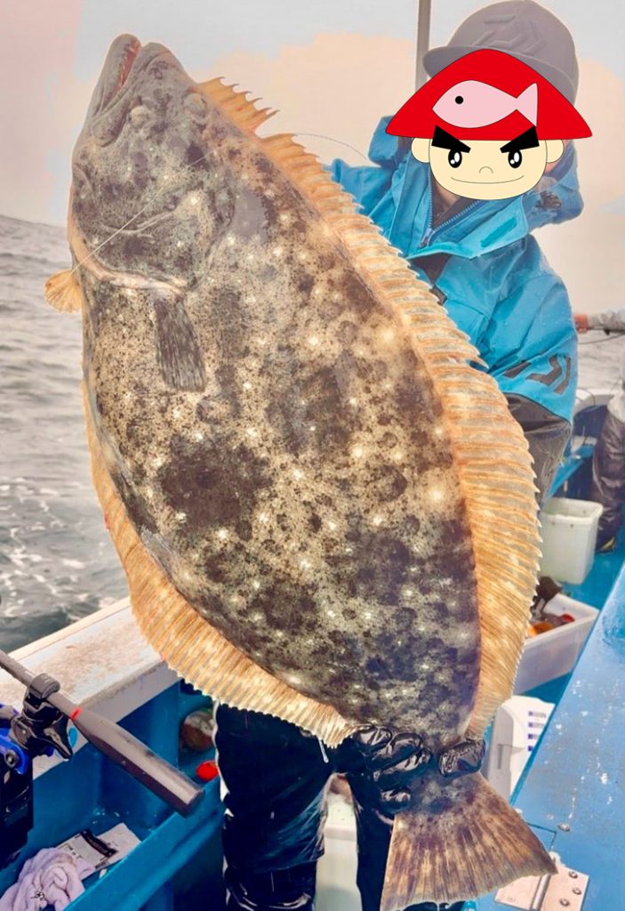 ヒラメ(カラー魚拓)元画像