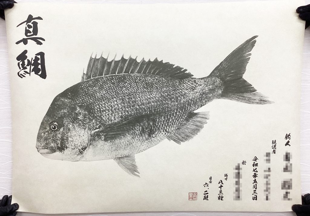 真鯛(墨魚拓)印刷後
