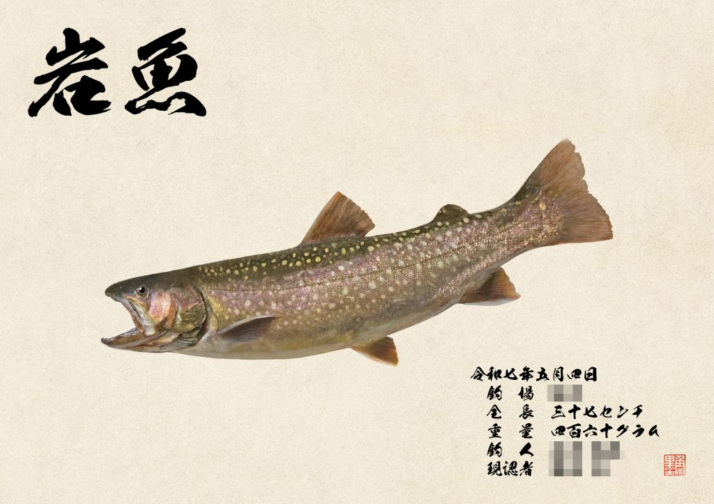 岩魚(カラー魚拓)