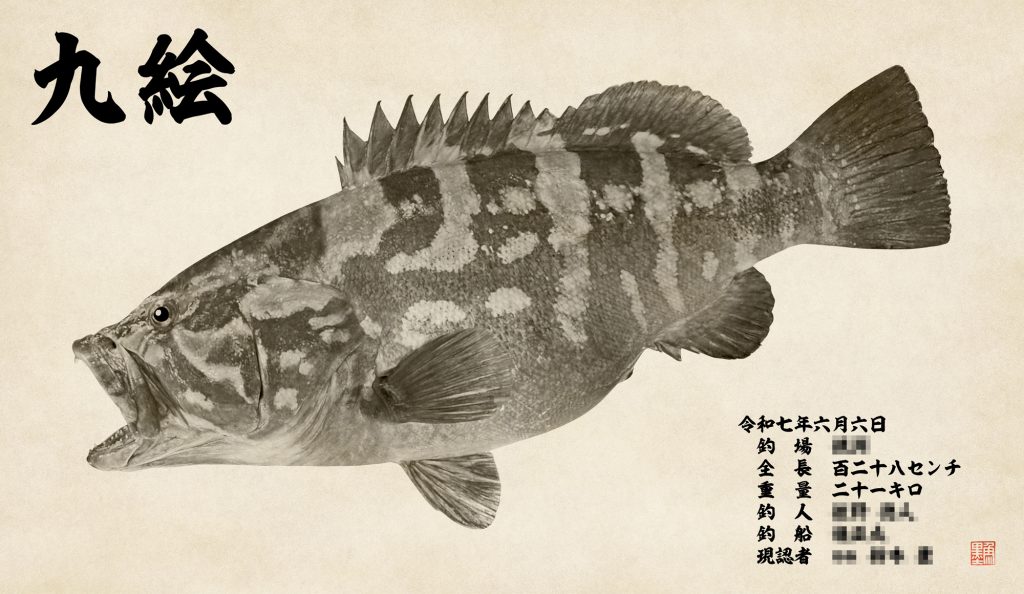 クエ(墨魚拓)