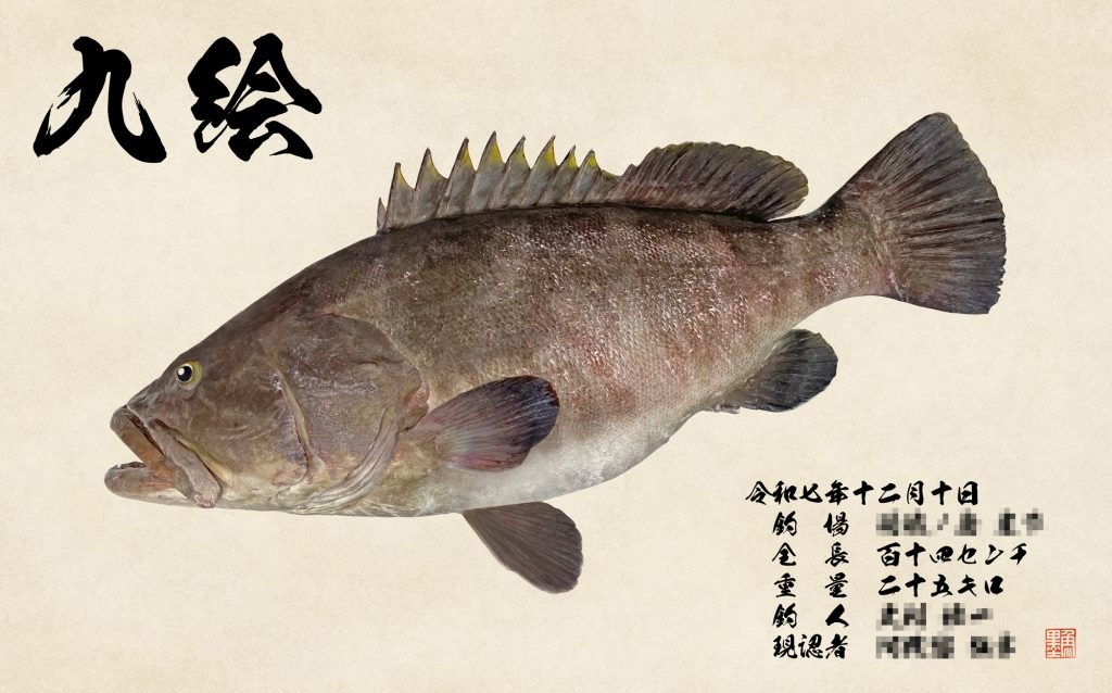 クエ(カラー魚拓)