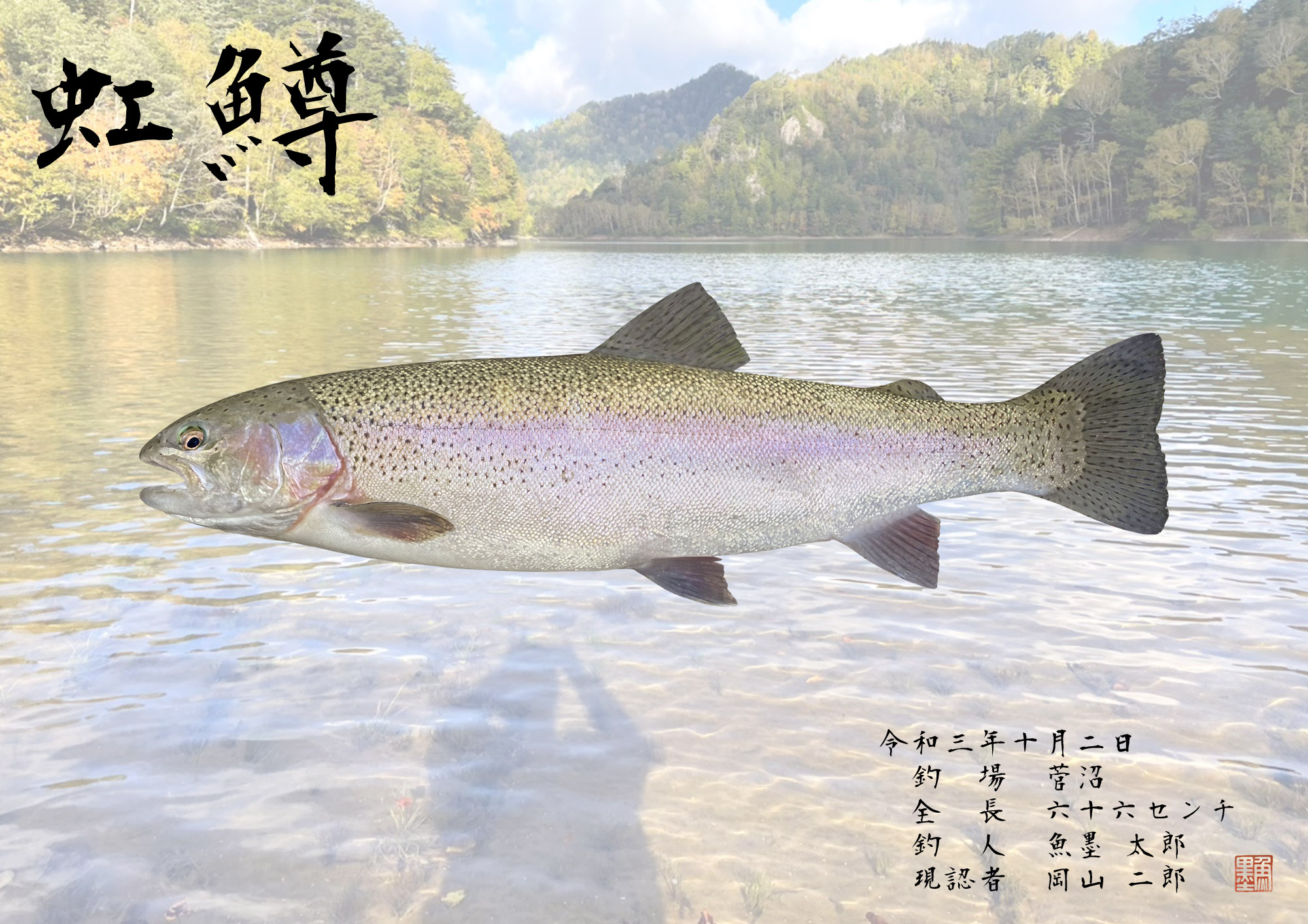 魚拓 背景 写真